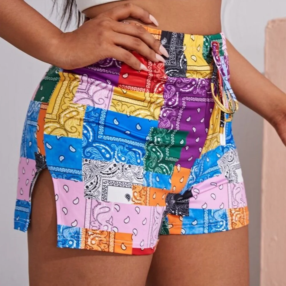 Colorful Patchwork Shorts - Picture 2 of 2